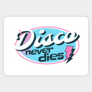 DISCO  - Never Dies Retro (Light blue/pink) Magnet